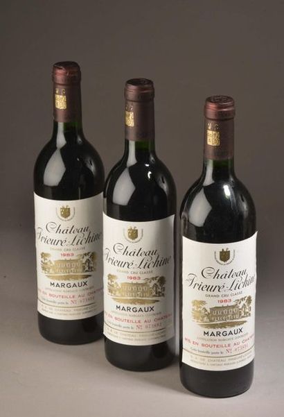 null 3 bouteilles Château PRIEURÉ-LICHINE, 4° cru Margaux 1983 