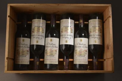 null 6 bottles Château PRIEURÉ-LICHINE, 4° cru Margaux 1984 (els, etlt, wooden case...