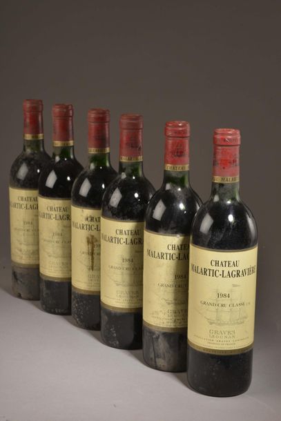 null 6 bouteilles Château MALARTIC-LAGRAVIÈRE, Pessac-Léognan 1984 '-(es, 1 et, 5...