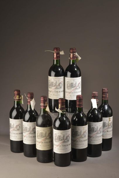 null 9 bouteilles Château LA TOUR DE MONS, Margaux 1986 (1 LB) 