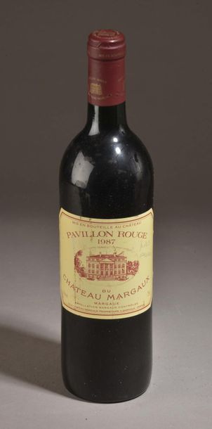 null 1 bouteille PAVILLON ROUGE DU Château MARGAUX, 1987 (surcharge manuscrite, J)...