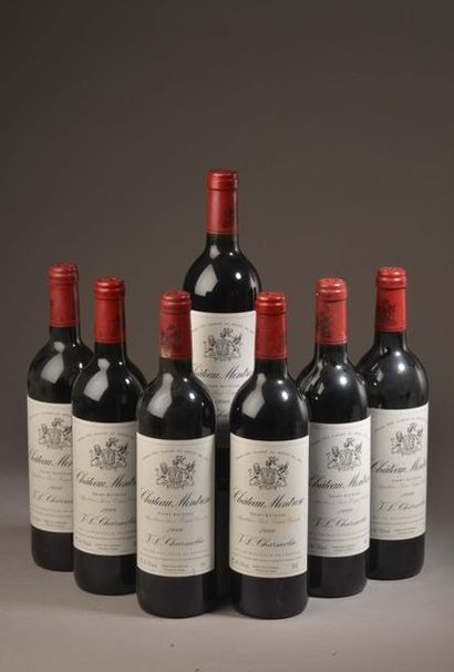 null 7 bouteilles Château MONTROSE, 2° cru Saint-Estèphe 1999 (elt, etla) 