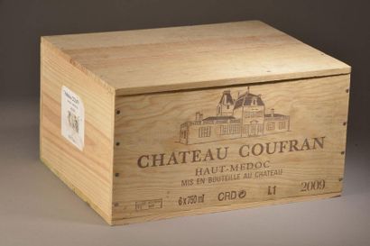 null 6 bouteilles Château COUFRAN, Haut-Médoc 2009, caisse bois 
