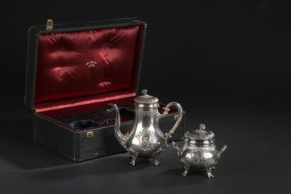 null Set comprising a silver sugar bowl and a silver sugar bowl in the shape of a...