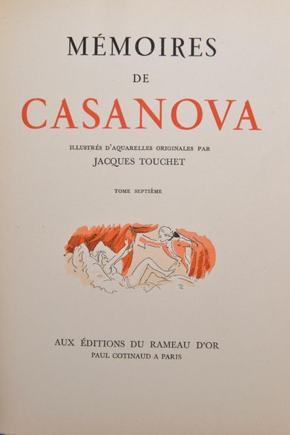 null CASANOVA DE SEINGALT (Jacques). Mémoires. Paris, Éditions du Rameau d’Or, s....