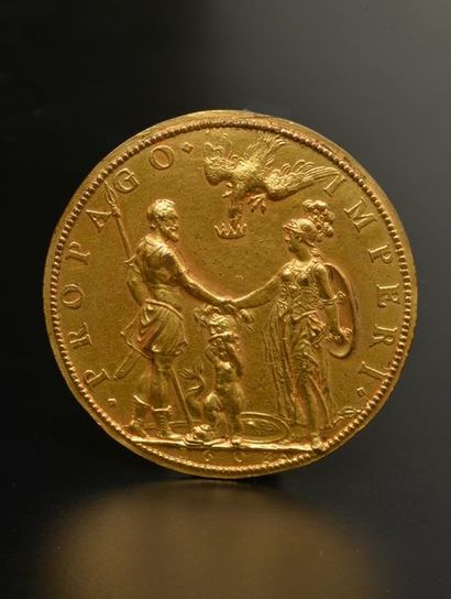 null D'après Guillaume DUPRÉ.

Médaille en bronze doré aux portraits d'Henri IV et...