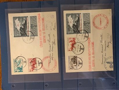 null FRANCE GUERRE DE 1939 - LVF : Ensemble de lettres et cartes postales affranchies...