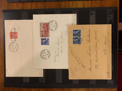 null FRANCE GUERRE DE 1940 : Ensemble de 14 timbres SURCHARGES DUNKERQUE et COUDEKERQUE...