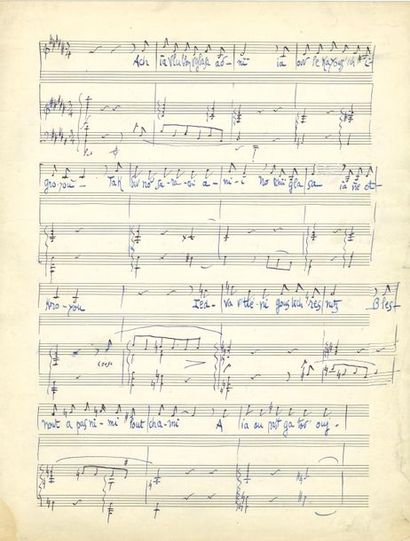 null *Reynaldo HAHN (1874-1947). MANUSCRIT MUSICAL autographe, [Monte Carlo, 1944]...