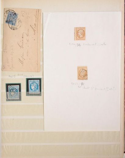 null TOUS PAYS. Émissions 1840/1980 : 8 albums et 1 chemise contenant des timbres...