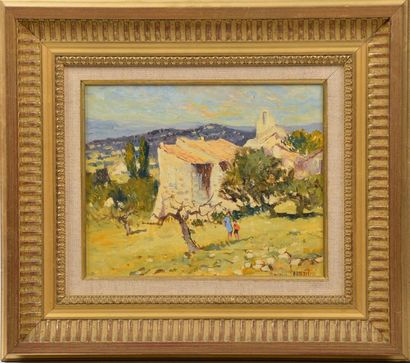 null Maurice LEMAITRE (1926 - 2018).
Paysage provençal ; Paysage enneigé.
Deux huiles...