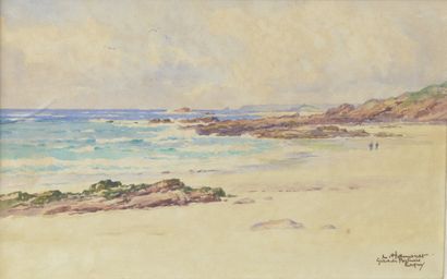 null Léon HAMONET (1877-1953).

"Grève du Portuais", "Maisons à Erquy"

Deux aquarelles...