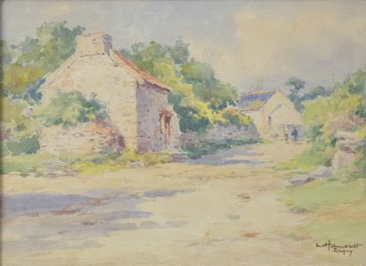 null Léon HAMONET (1877-1953).

"Grève du Portuais", "Maisons à Erquy"

Deux aquarelles...