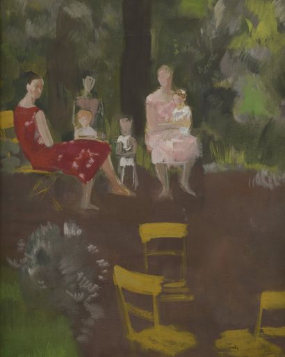 null André-Albert TONDU (1903-1980).



Famille dans un jardin.



Huile sur toile...