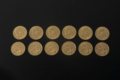 null Twelve Sovereigns in gold bearing the effigy of Edward VII of 1902, 1903, 1904,...