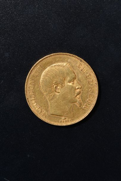null Pièce en or de 50 Francs, "Napoleon III, Tête Nue/Empire Français", signé Barre,...