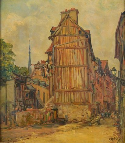 Gustave MADELAIN (1867-1944). 
Rue du rosier,...
