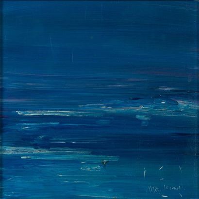 FRONOMOT (XXe siècle).
Abstraction en bleu.
Huile...