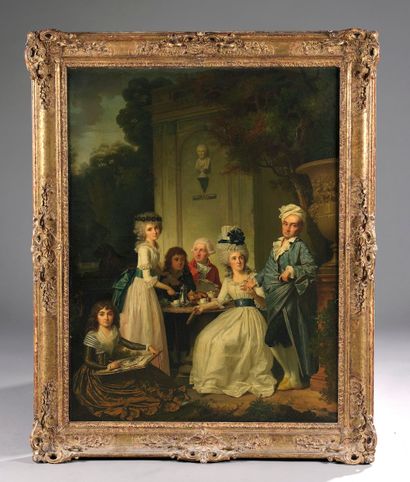 null Jean Claude NAIGEON (Dijon, 1753 - 1832).

Coffee on the terrace.

Oil on canvas...