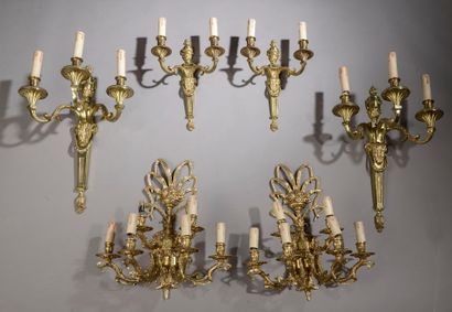 null Chandelier with eleven arms of light, the glass baluster shaft holding the pendants.



High....