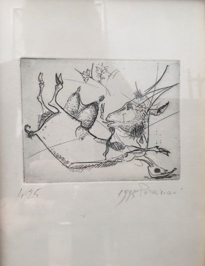 null Modern school.



The goat.



Etching signed (?) and dated 1995 lower right,...