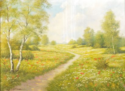 null Manfred KAPELLNER (born 1938).



Spring landscape.



Oil on canvas signed...