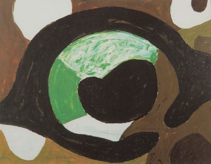 null G.W. MILLIOT (20th century). 

Composition in black, brown and green. 

Two...