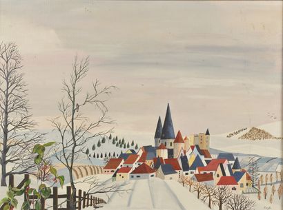 null CARYL (20th century).





Snowy landscape.





Oil on isorel, signed lower...
