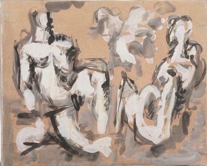 null 
Michel MOY (1932-2007). 

"La conversation". 

Huile sur toile signée, datée...