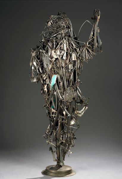 null 
Albert FERAUD (1921-2008). 

The roman warrior. 

Folded and welded stainless...