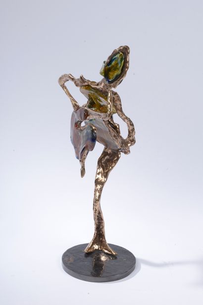 null 
Yves LOHÉ (né en 1947). 

Le saxophoniste. 

Bronze et pâte de verre à inclusions...