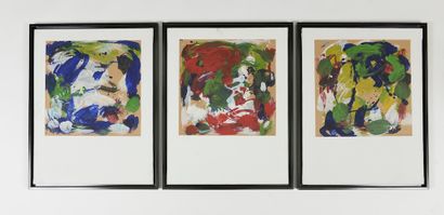 null 
Jean-Pierre GUIOT (XXe siècle). 

Abstraction. 

Triptyque à la gouache sur...