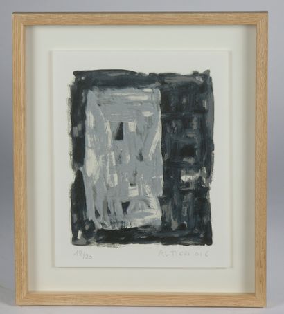 null 
Gilles ALTIERI (né en 1944). 

Composition grise. 

Lithographie signée, datée...