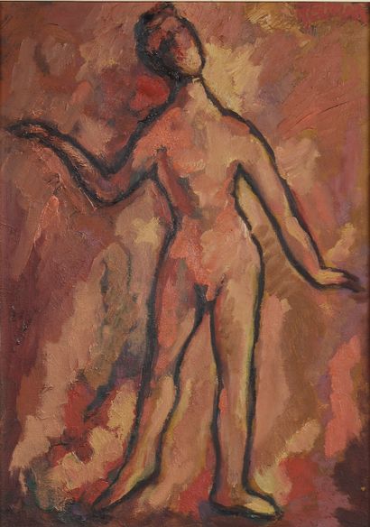null 
Robert HELMAN (1910-1990). 

Femme nue dans les tons rouges. 

Huile sur toile...