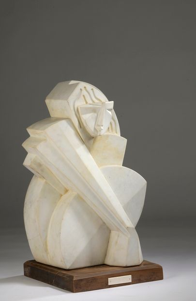 null 
Anton Michajlovic LAVINSKIJ (1893-1968). 

Femme cubiste. 

Marbre blanc signé...