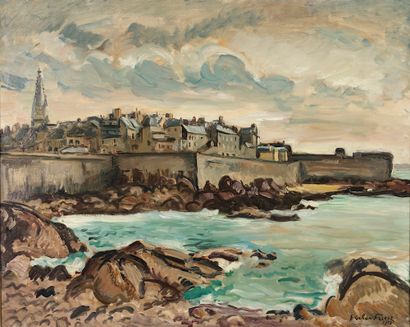 null 
Émile Othon FRIESZ (1879-1949). 

"Saint-Malo". 

Huile sur toile signée en...