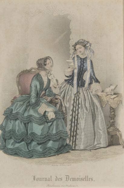 null 
École française du XIXe siècle. 

"Journal des Demoiselles". 

Suite de trois...