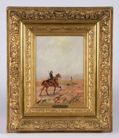 null 
John LEWIS-BROWN (Bordeaux, 1829 - Paris, 1890). 





 Horsemen on the moor.





Oil...