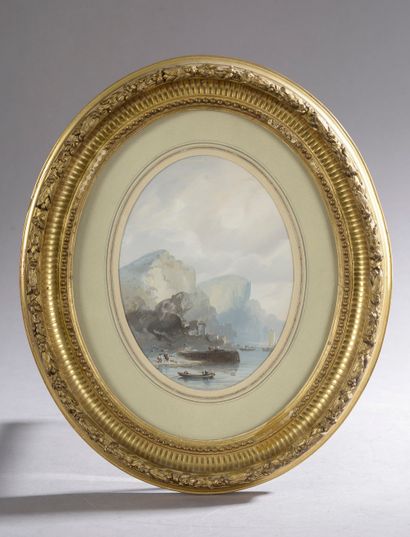 null Eugène CICÉRI (Paris, 1813 - Bourron-Marlotte, 1890).

Paysage de montagne ;...