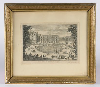 null French school of the XVIIIth century.

" Autre Veüe du Chateau de S. Clou ".

Print...