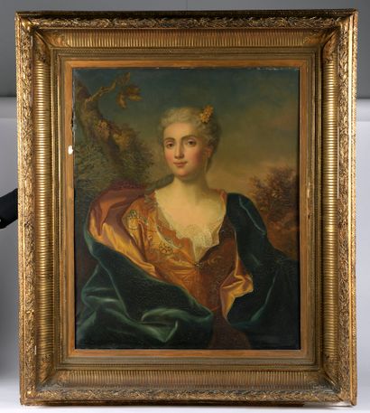 null 
After Hyacinthe RIGAUD, around 1880.





Portrait of a lady of quality.





Oil...