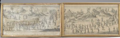 null Two plates taken from works on China in the 18th century (small holes, damp...