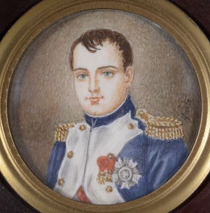 null École française de la fin du XIXe siècle.


Napoléon de profil.


Miniature...