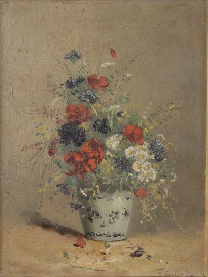 null Eugène-Henri CAUCHOIS (1850-1911).


Bouquet de fleurs dans une jardinière....