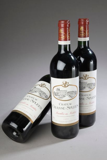 3 bouteilles CH. CHASSE-SPLEEN, Moulis 1999...
