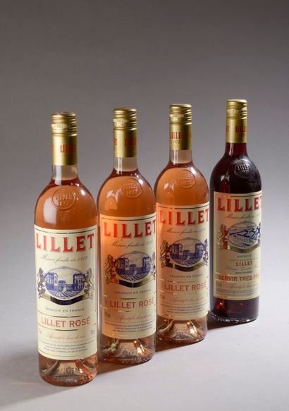 3 bouteilles LILLET rosé et 1 rouge