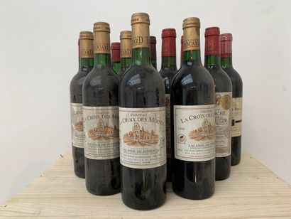 null 12 bouteilles BORDEAUX DIVERS (St-Émilion, Lalande, Bourg…)