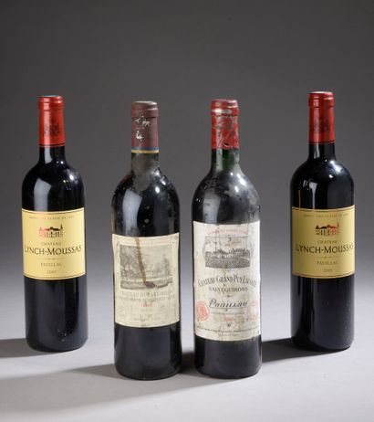 null 4 bouteilles PAUILLAC (2 Lynch-Moussas 2009, 1 Grand Puy-Lacoste 1985 et, 1...