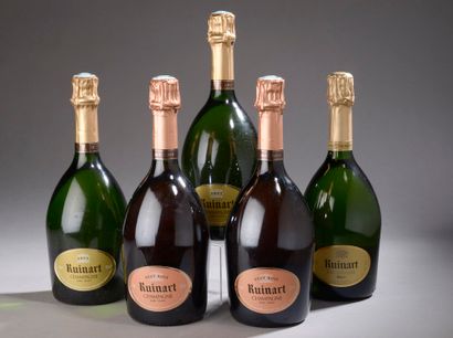 5 bouteilles CHAMPAGNE Ruinart (dont 2 r...