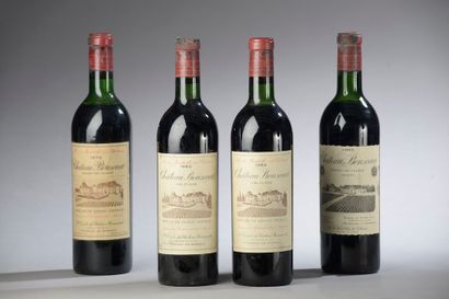 null 4 bouteilles CH. BOUSCAUT, Pessac Leognan 3 de 1964, 1 de 1970 (es, 2 LB, 1...